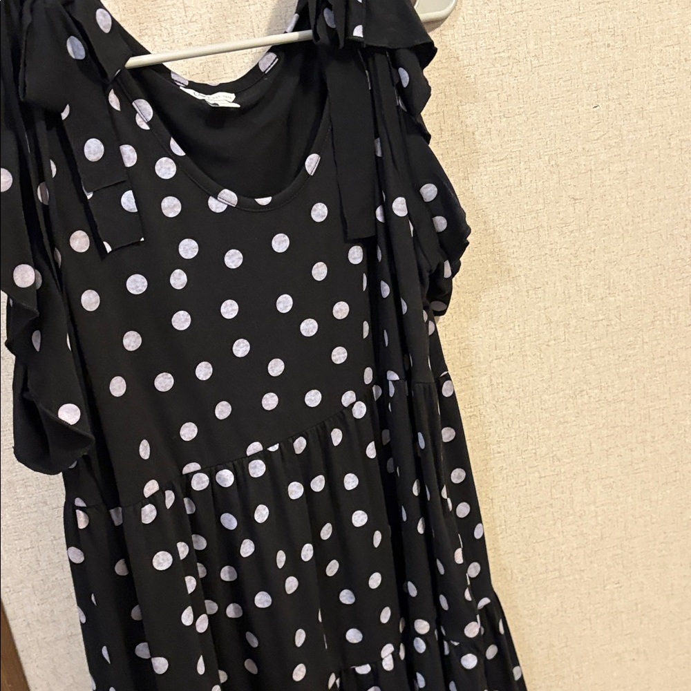 Cato Black and White Polka Dot Midi Dress
